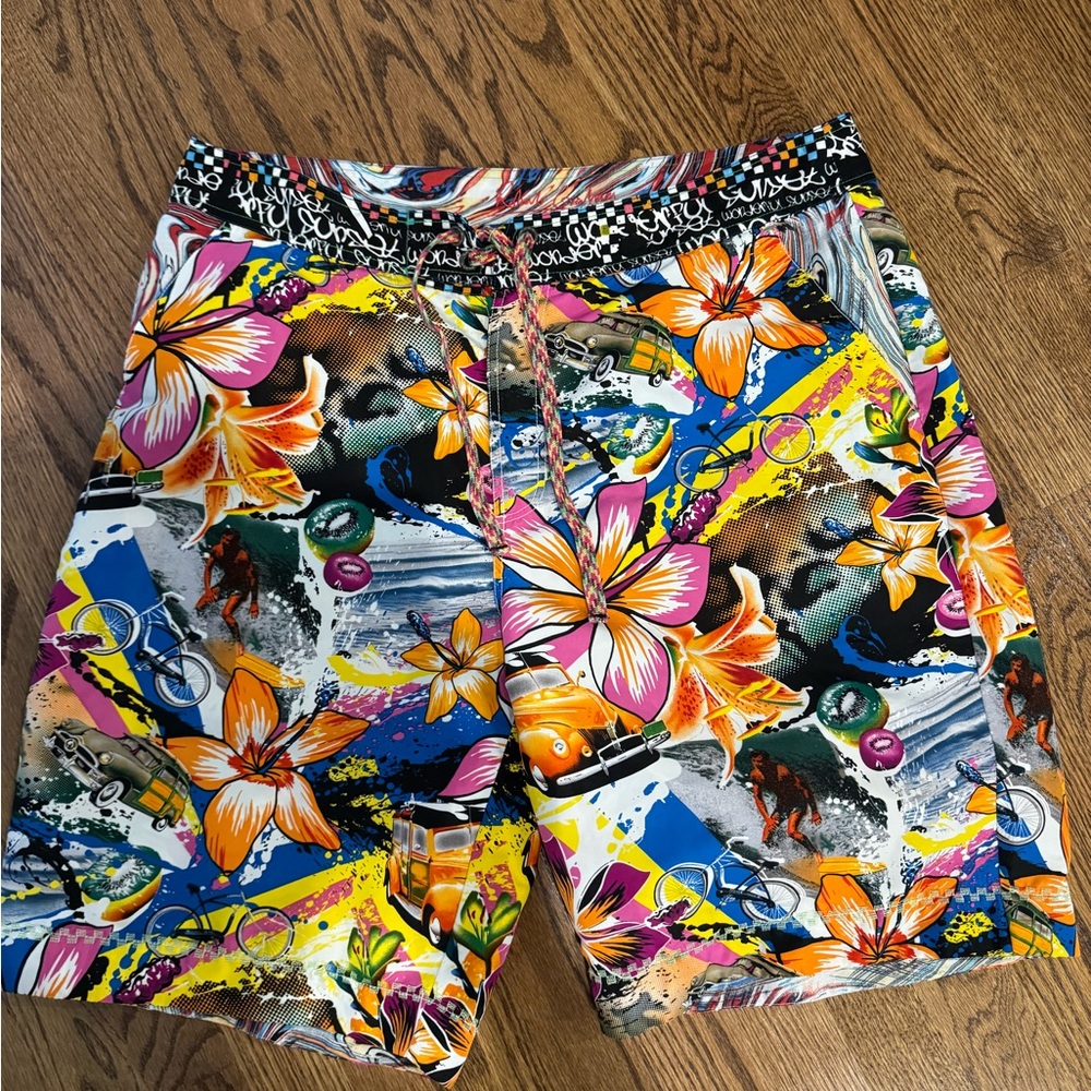Vibrant Floral Men's Swim Shorts